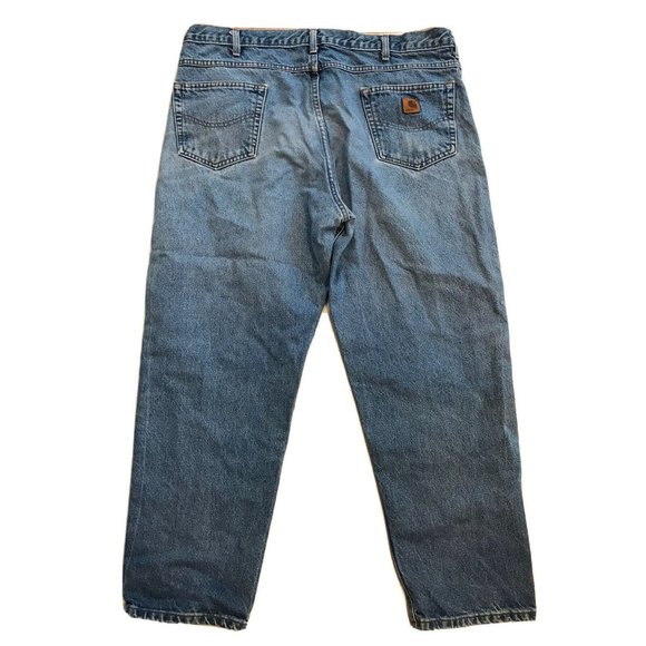 Carhartt Size 42x30  Men's Jeans Blue Denim Pants B17DST - Picture 7 of 8